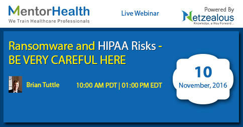 I will be speaking to real life situations I have personally dealt with on multiple occasions as part of HIPAA investigations relating to ransomware breaches. These can be absolutely devastating to your practice or business and can cause a major financial burden as well as embarrassment. I will give specific information regarding multiple incidents and what they practice/business did wrong and how these situations occurred - there are many variables to consider.


read More :http://www.mentorhealth.com/control/w_product/~product_id=800873LIVE?channel=mailer&camp=Webinar&AdGroup=allconferencealerts_NOV_2016_SEO
